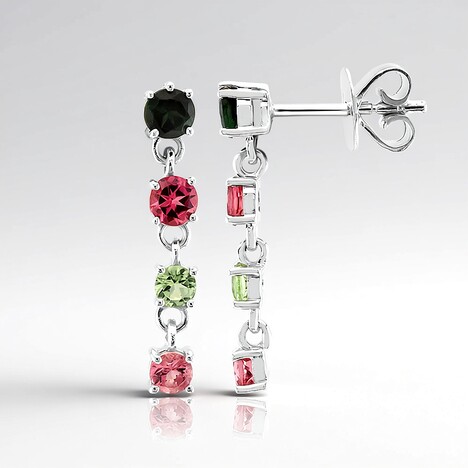 Orecchini in argento con Tormalina Rosa Brasiliana (Pallanova)