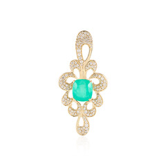 14K Russian Emerald Gold Pendant (AMAYANI)
