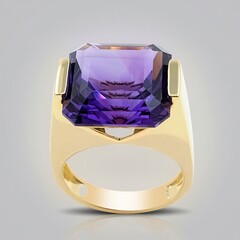 Anello in oro con Ametista Zambiana (de Melo)