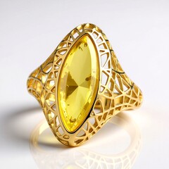 Anello in argento con Ambra Baltica Limone