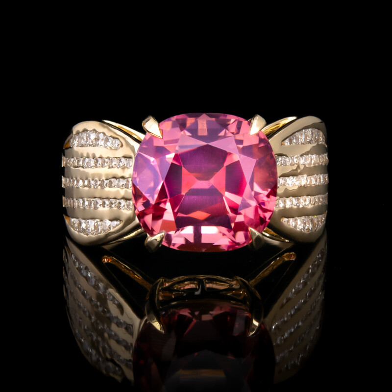 Bague en or et Tourmaline rose du Nigéria (de Melo)