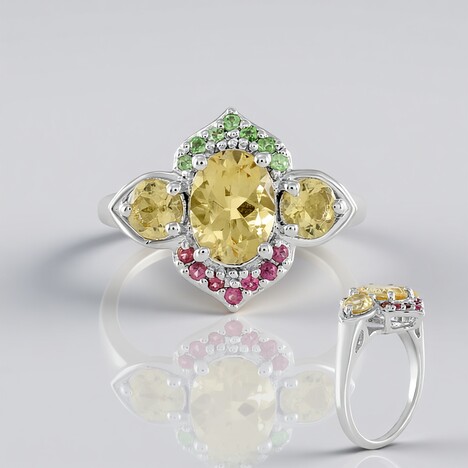 Anello in argento con Berillo Giallo