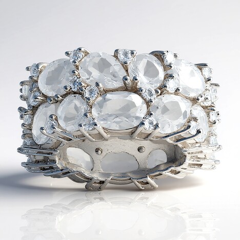 Anello in argento con Topazio Bianco