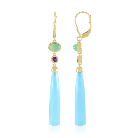 Blue Chalcedony Silver Earrings (KM by Juwelo)