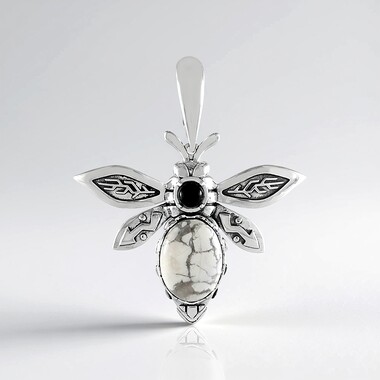 Colgante en plata con Howlita (Desert Chic)