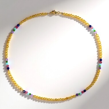 Citrine Silver Necklace (Riya)