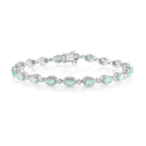 Bracciale in argento con Smeraldo Colombiano