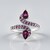 Bague en argent et Grenat magenta