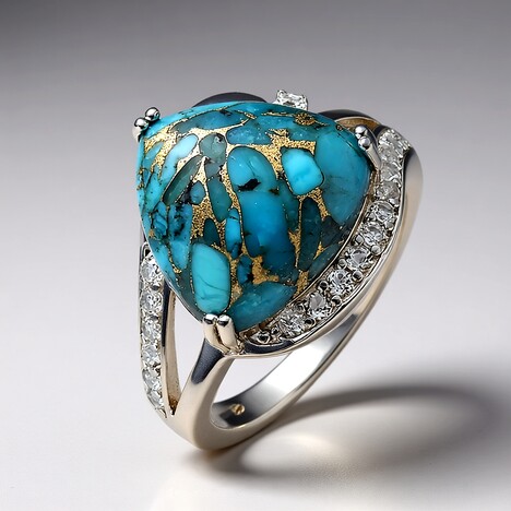 Anello in argento con Mosaico turchese