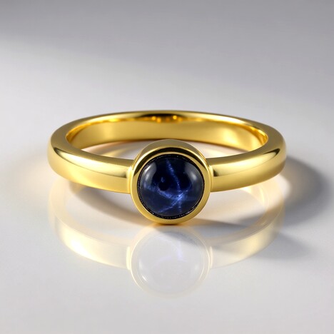 Anello in argento con Zaffiro Stellato Blu