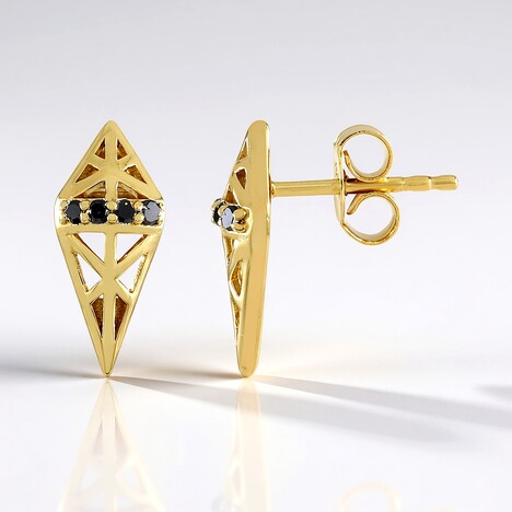 Boucles d'oreilles en argent et Diamant noir (Ornaments by de Melo)