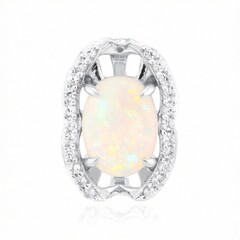 Colgante en oro con Ópalo blanco de Brasil