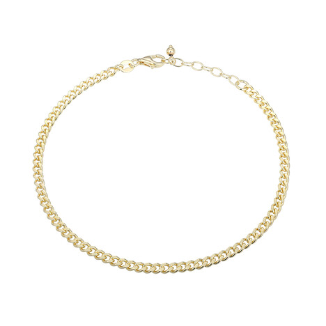 Silber-Panzerarmband - 4,42 g - 20-22,5 cm - vergoldet