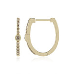 9K SI1 Champagne Diamond Gold Earrings