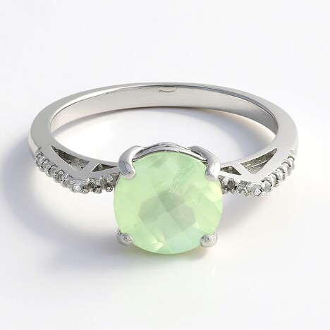 Anello in argento con Prehnite