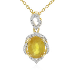Collana in argento con Zaffiro Giallo del Madagascar