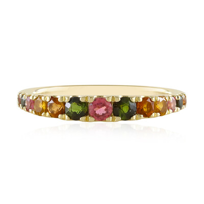 Gouden ring met Braziliaanse roze toermalijnen (de Melo)