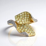 Anillo en oro con Diamante amarillo SI2 (CIRARI)