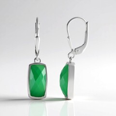 Orecchini in argento con Crisoprasio (KM by Juwelo)
