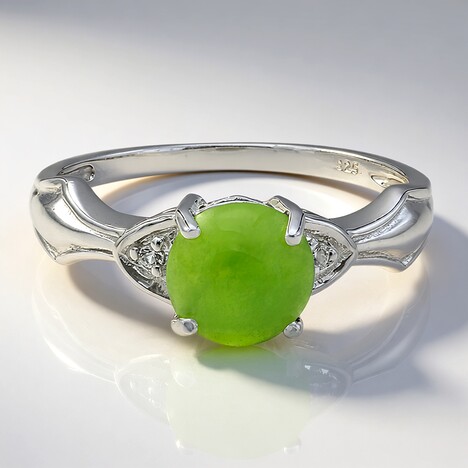 Anello in argento con Crisoprasio Imperiale