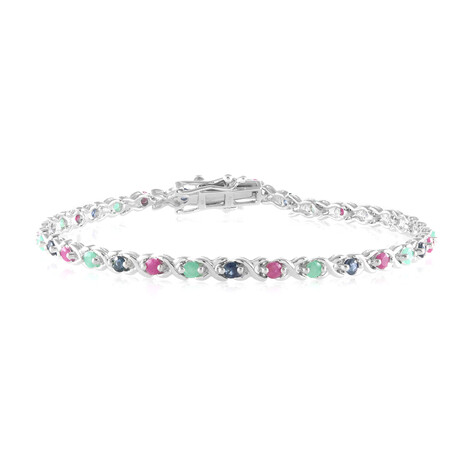 Edelstein-Silberarmband