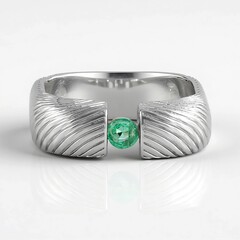 Anello in argento con Smeraldo Colombiano (de Melo Essence)