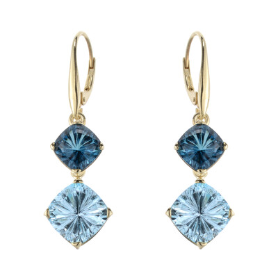 Boucles d'oreilles en or et Topaze bleu ciel (dagen)