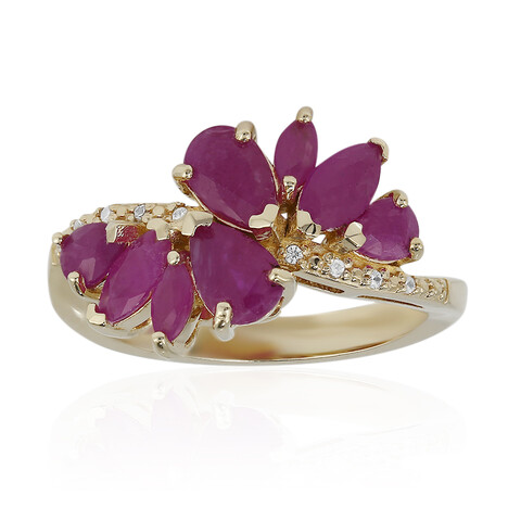 Burmesischer Rubin-Silberring