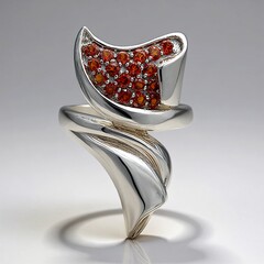 Anello in argento con Granato Mozambico (TPC)