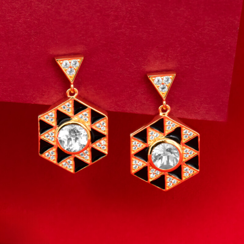 Weißer Topas-Silberohrringe