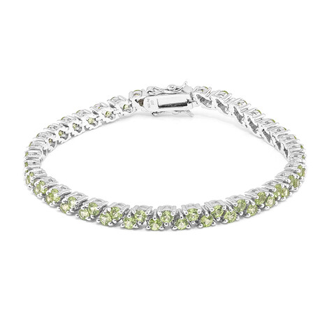 Brazalete en plata con Peridoto de Birmania