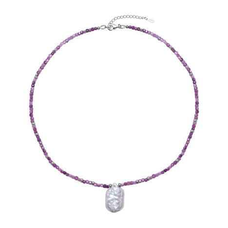 Edelstein-Silberhalskette (MONOSONO COLLECTION)