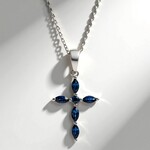 Collana in oro con Zaffiro Ceylon Blu