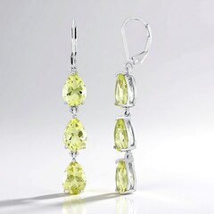 Orecchini in argento con Quarzo Ouro Verde