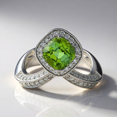 Gouden ring met een Braziliaanse Groene Toermalijn (de Melo)