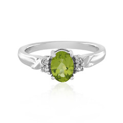 Anillo en plata con Peridoto de Arizona