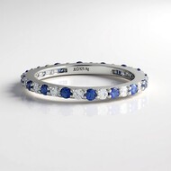 Anillo en plata con Zafiro azul Ceylon