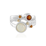 Edelstein-Silberring mit Gold (Granulieren)