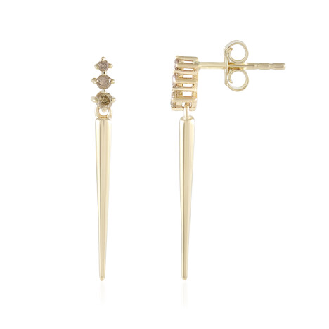 Gouden oorbellen met I2 Champagne Diamanten (de Melo Gold)