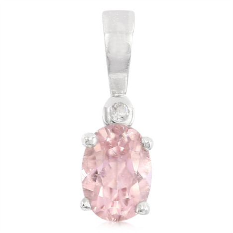 Pinkfarbener Kupfer-Turmalin-Silberanhänger