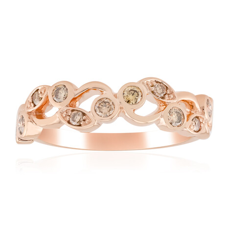 Gouden ring met SI1 Argyle Rose De France Diamanten (Annette)