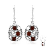 Carnelian Silver Earrings (Jones Lee)