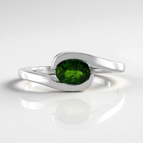 Anello in argento con Diopside Russo