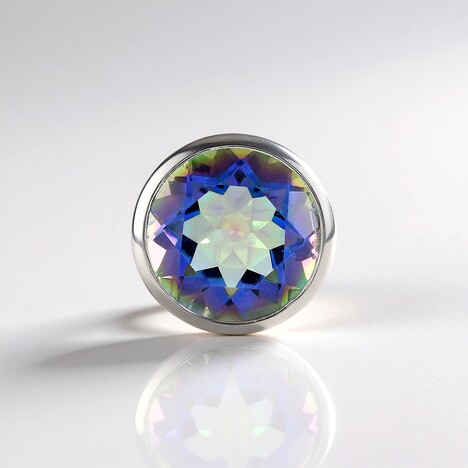 Ciondolo in argento con Quarzo Mistico Blu (MONOSONO COLLECTION)