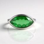 Anello in argento con Quarzo Verde Smeraldo (MONOSONO COLLECTION)