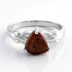 Anello in argento con Ossidiana Mogano