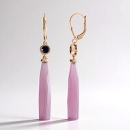 Zilveren oorbellen met Lavendel Chalcedonen (KM by Juwelo)