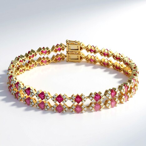 Bracciale in oro con Rubino Mozambico AAA (CIRARI)