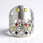Bague en argent et Saphir jaune