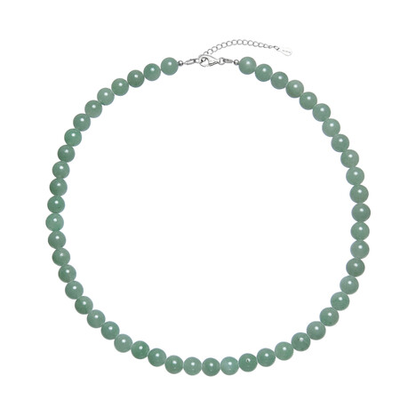Zilveren halsketting met Groene Aventurijnen